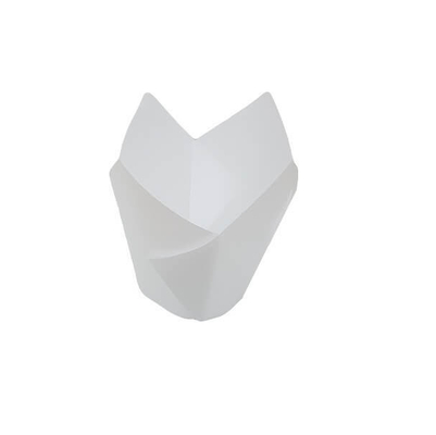 정규적 튤립 종이 베이킹컵 머핀 라이너 소형 30 밀리미터 포장지 백색