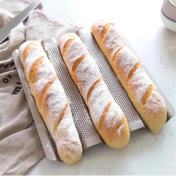 Aluminum Alloy 3 Grooves French Bread Baguette Baking Trays
