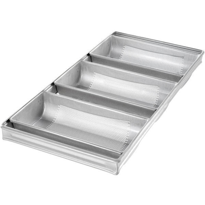 Rk Bakeware China-Foodservice 41145 유약 처리된 4 스트랩 알루미늄 도금 강철 난로 빵 팬