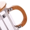 스테인레스 스틸 프레임 휴대용 커피 메이커 대나무 손잡이가있는 높은 붕규산 유리 커피 프레스 대나무 프렌치 프레스
