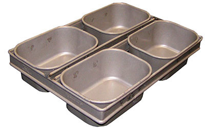 RK Bakeware 중국 식품 서비스 NSF 600g 붙지 않는 4 스트랩 농가 화이트 샌드위치 빵 덩어리 팬
